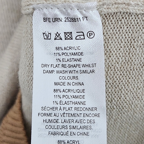 French Connection Size M Camel Tan Long Sleeve Sweater Dress - Picture 7 of 9